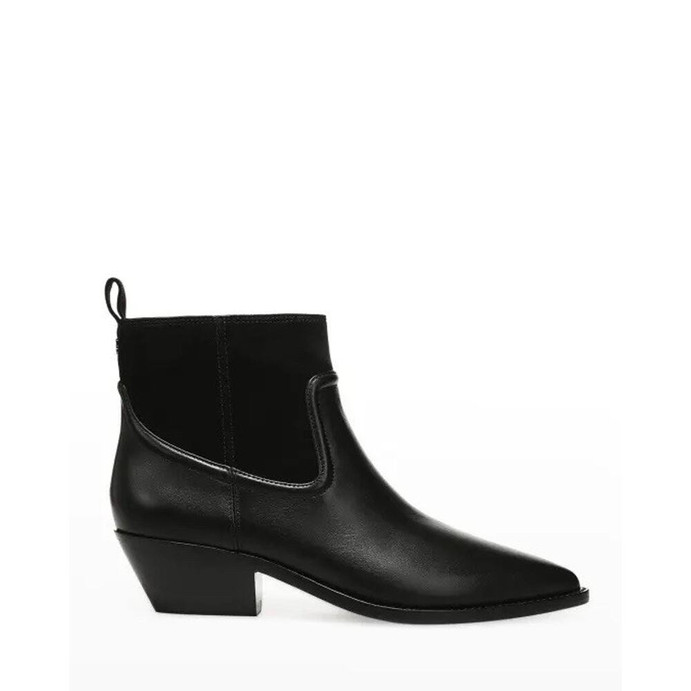 Veronica Beard Kinsley Ankle Bootie Leather/Suede Black Size 8.5 M